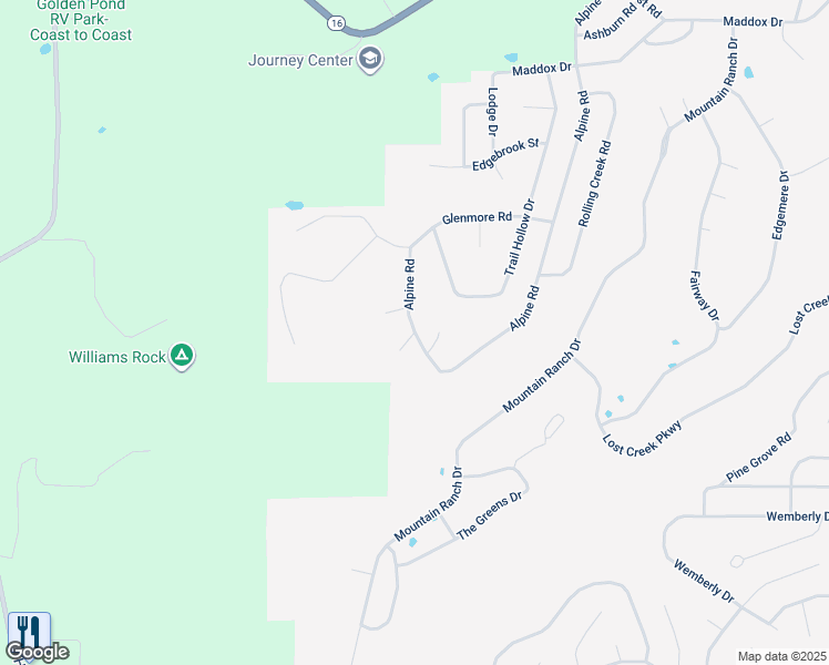 map of restaurants, bars, coffee shops, grocery stores, and more near Bright Circle in Fairfield Bay