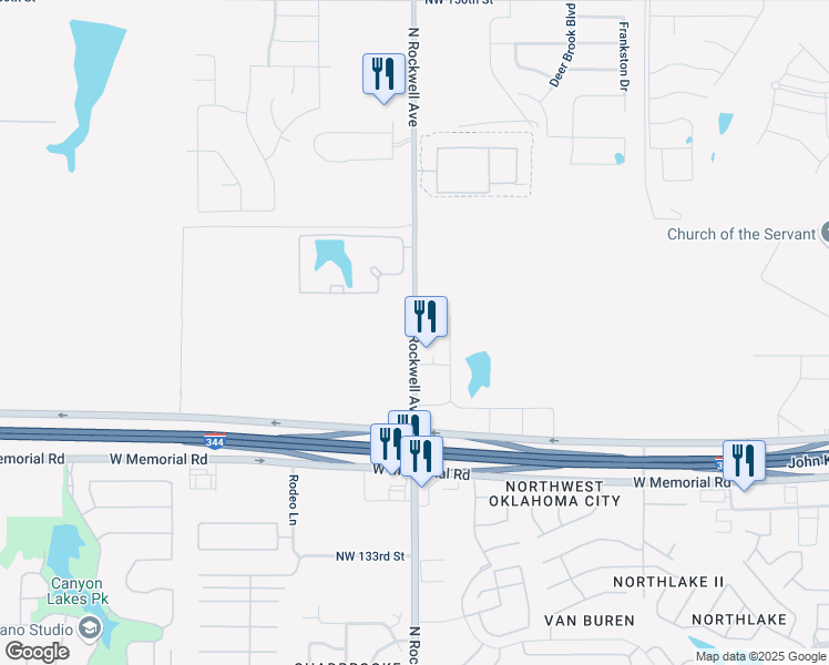 map of restaurants, bars, coffee shops, grocery stores, and more near in Oklahoma City