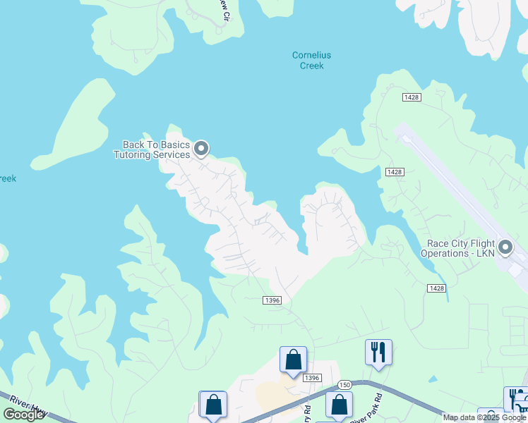 map of restaurants, bars, coffee shops, grocery stores, and more near 467 State Road 1396 in Mooresville