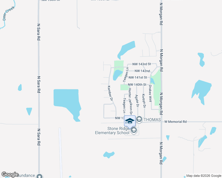 map of restaurants, bars, coffee shops, grocery stores, and more near 10100 Northwest 140th Circle in Yukon