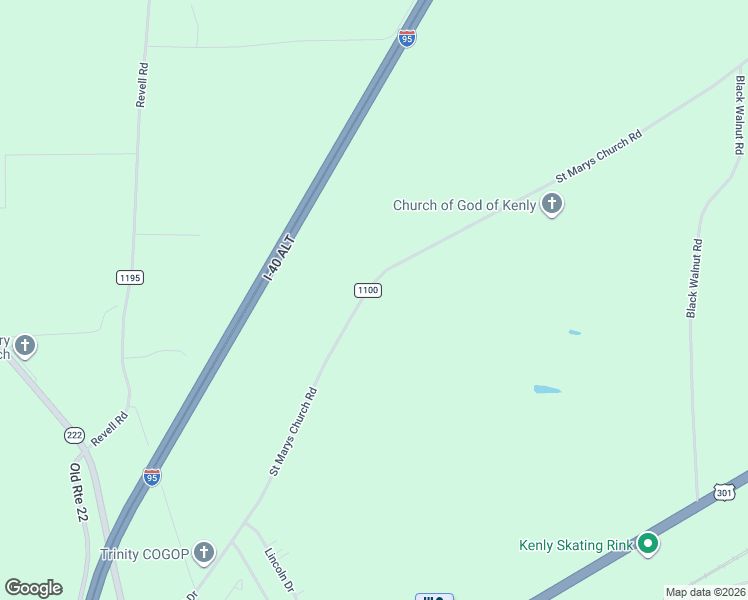 map of restaurants, bars, coffee shops, grocery stores, and more near 9217 Saint Marys Church Road in Kenly