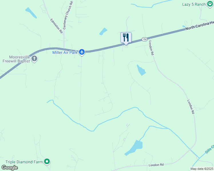 map of restaurants, bars, coffee shops, grocery stores, and more near 1345 Oak Breeze Drive in Mooresville
