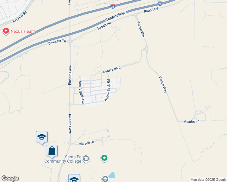 map of restaurants, bars, coffee shops, grocery stores, and more near 49 Craftsman Road in Santa Fe