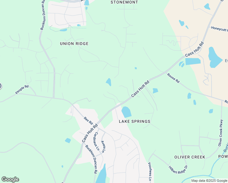 map of restaurants, bars, coffee shops, grocery stores, and more near 6300 Cass Holt Road in Holly Springs