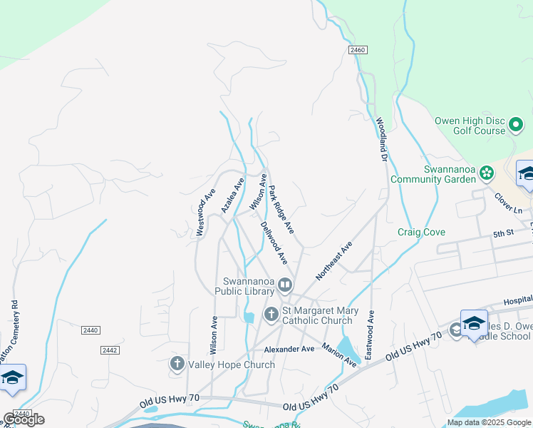 map of restaurants, bars, coffee shops, grocery stores, and more near 134 Dellwood Avenue in Swannanoa