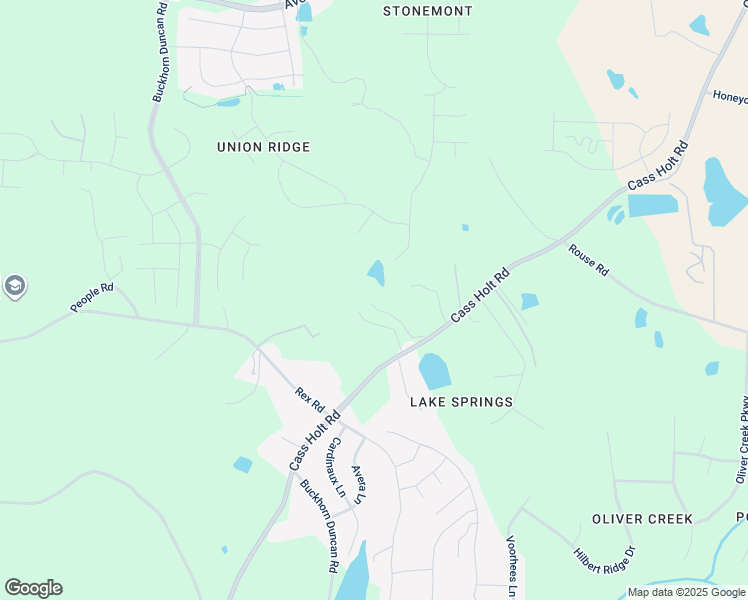 map of restaurants, bars, coffee shops, grocery stores, and more near 6300 Cass Holt Road in Holly Springs