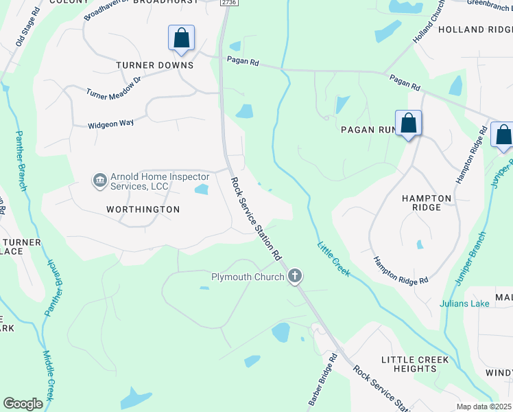 map of restaurants, bars, coffee shops, grocery stores, and more near 5845 Rock Service Station Road in Raleigh