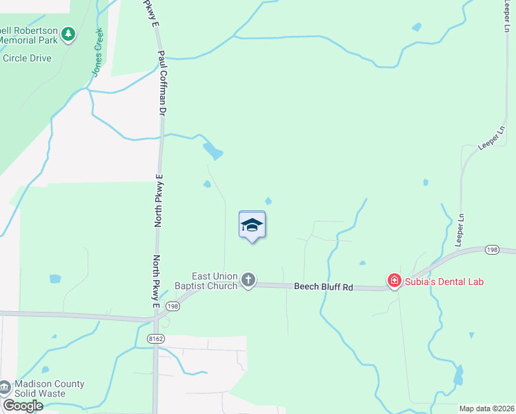 map of restaurants, bars, coffee shops, grocery stores, and more near 2233 Beech Bluff Road in Jackson