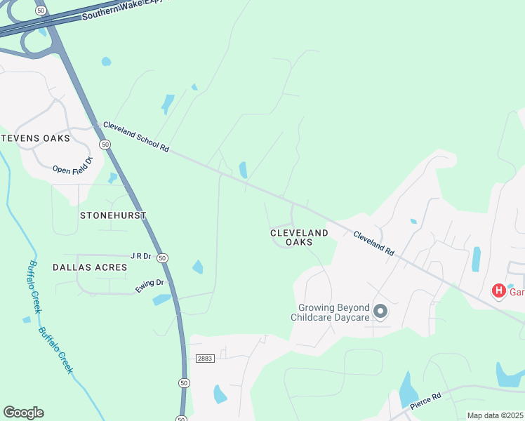 map of restaurants, bars, coffee shops, grocery stores, and more near 1413 Viola Place in Garner