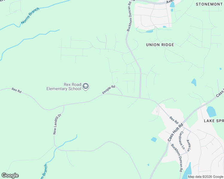 map of restaurants, bars, coffee shops, grocery stores, and more near 6304 Rex Road in Holly Springs
