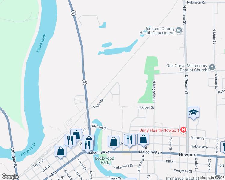 map of restaurants, bars, coffee shops, grocery stores, and more near 328 Logan Street in Newport