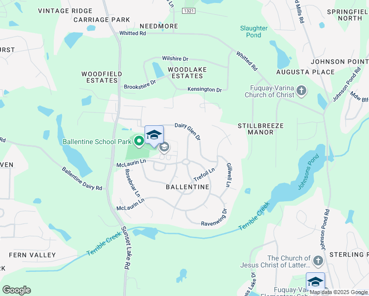 map of restaurants, bars, coffee shops, grocery stores, and more near 2121 Maizefield Lane in Fuquay Varina
