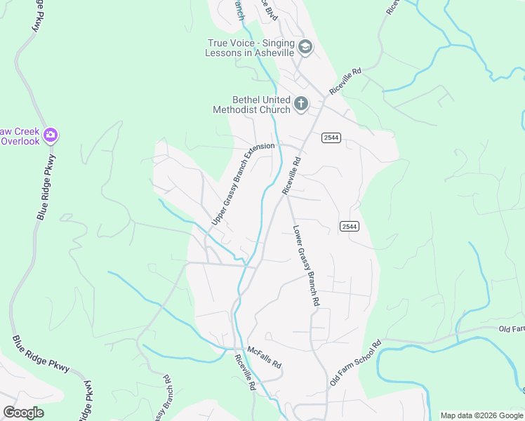 map of restaurants, bars, coffee shops, grocery stores, and more near 956 Riceville Road in Asheville