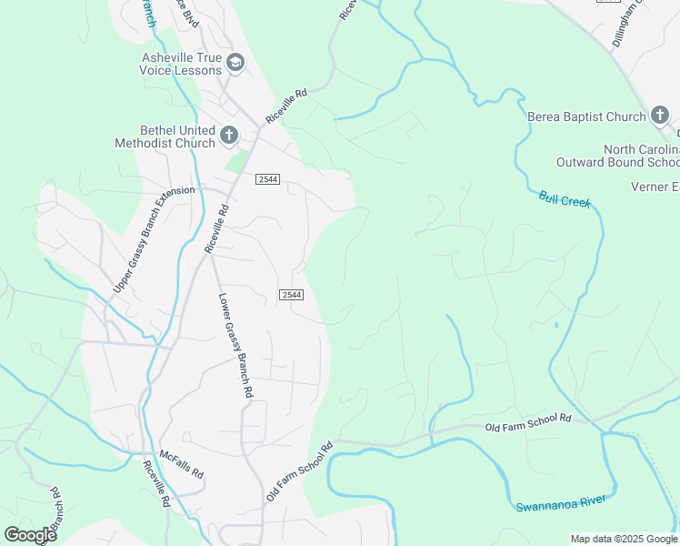 map of restaurants, bars, coffee shops, grocery stores, and more near 125 Reed Road in Asheville