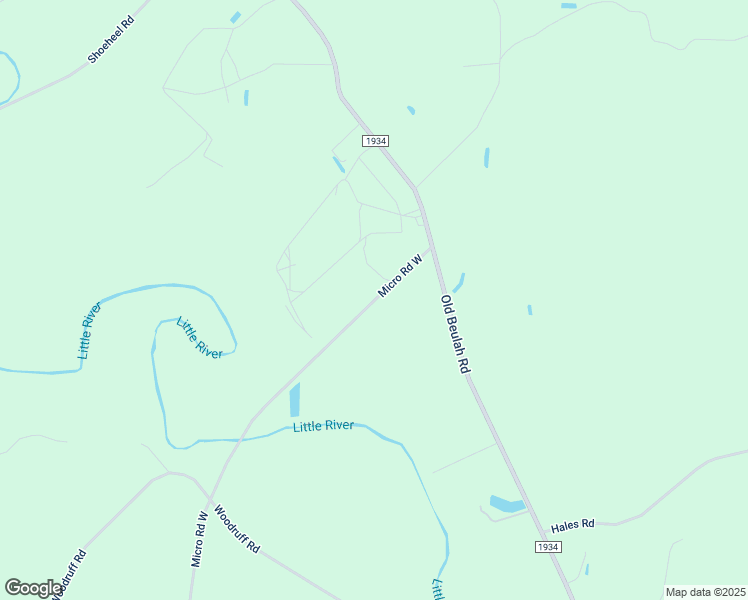 map of restaurants, bars, coffee shops, grocery stores, and more near Micro Road West in Kenly