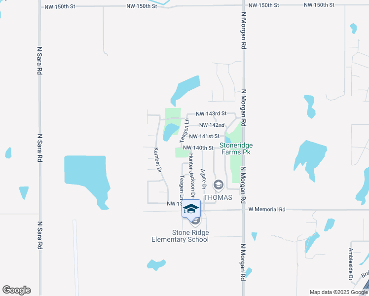 map of restaurants, bars, coffee shops, grocery stores, and more near 10117 Northwest 140th Street in Yukon