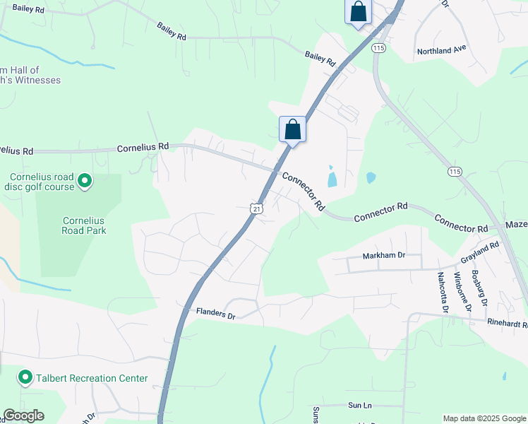 map of restaurants, bars, coffee shops, grocery stores, and more near 2195 Charlotte Highway in Mooresville