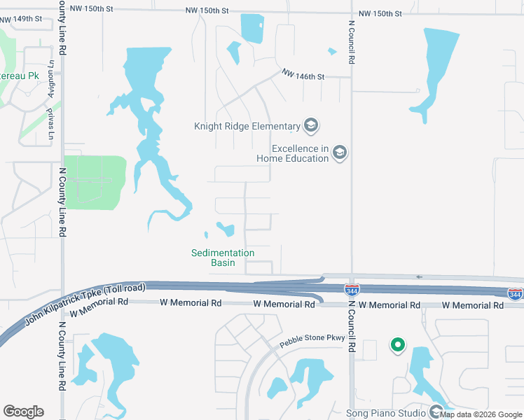 map of restaurants, bars, coffee shops, grocery stores, and more near 8324 Northwest 141st Circle in Oklahoma City