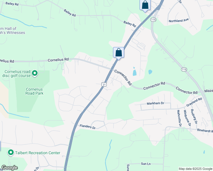 map of restaurants, bars, coffee shops, grocery stores, and more near 2195 Charlotte Highway in Mooresville