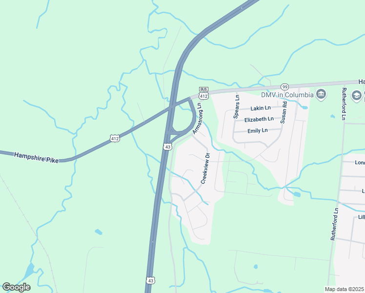 map of restaurants, bars, coffee shops, grocery stores, and more near 900 Creekview Drive in Columbia