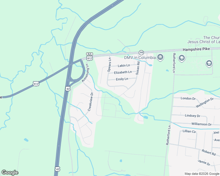 map of restaurants, bars, coffee shops, grocery stores, and more near 1968 Spears Lane in Columbia