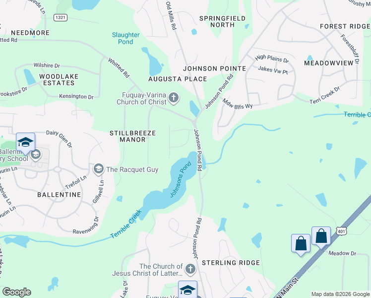 map of restaurants, bars, coffee shops, grocery stores, and more near 6208 Johnson Pond Road in Fuquay-Varina