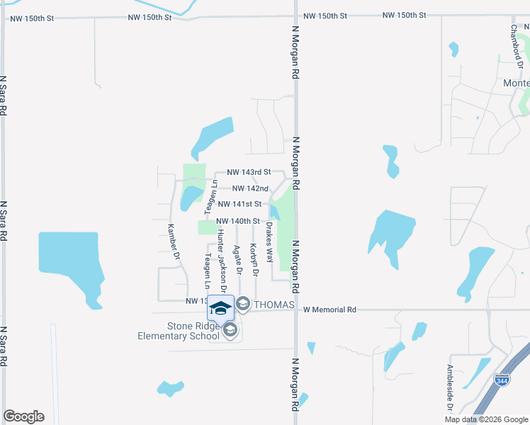 map of restaurants, bars, coffee shops, grocery stores, and more near 14109 Drakes Way in Yukon