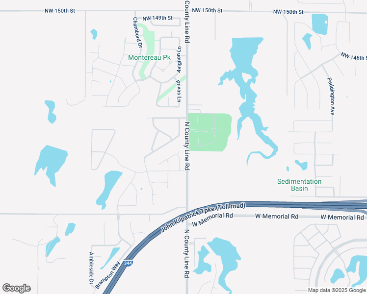 map of restaurants, bars, coffee shops, grocery stores, and more near 14300 North County Line Road in Oklahoma City