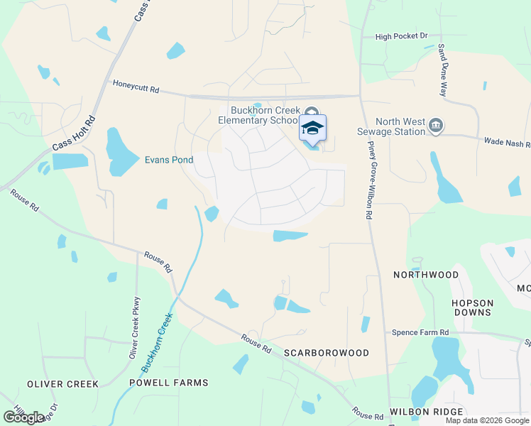 map of restaurants, bars, coffee shops, grocery stores, and more near 5713 Honeycutt Road in Holly Springs