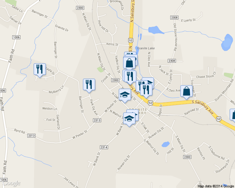 map of restaurants, bars, coffee shops, grocery stores, and more near 114 W Peeler St in Salisbury