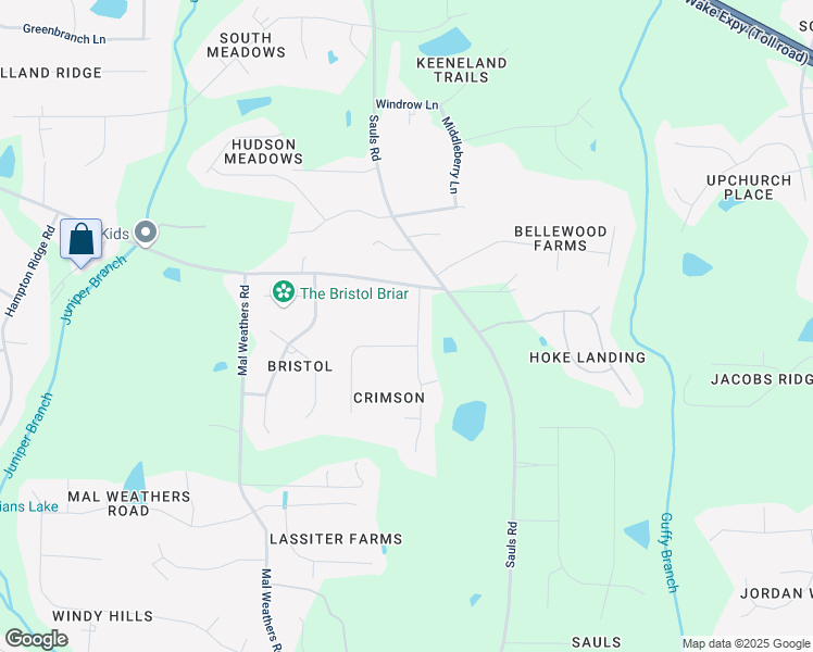 map of restaurants, bars, coffee shops, grocery stores, and more near 5912 Swales Way in Raleigh