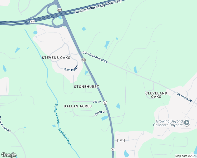 map of restaurants, bars, coffee shops, grocery stores, and more near 4317 Benson Road in Garner