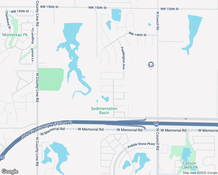 map of restaurants, bars, coffee shops, grocery stores, and more near 8408 Northwest 141st Circle in Oklahoma City