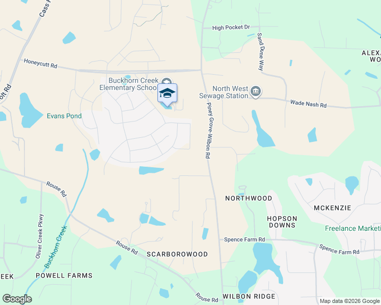 map of restaurants, bars, coffee shops, grocery stores, and more near 123 Novello Way in Holly Springs