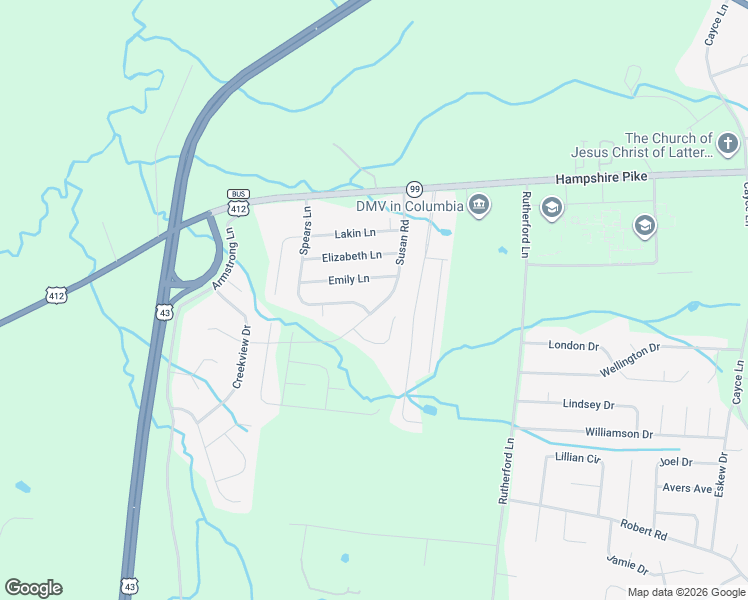 map of restaurants, bars, coffee shops, grocery stores, and more near 1924 Susan Road in Columbia