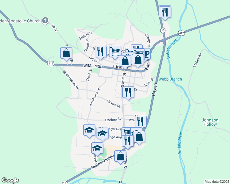 map of restaurants, bars, coffee shops, grocery stores, and more near 245 Maple Street in Linden