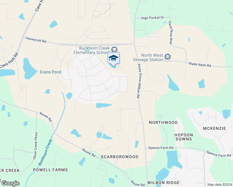 map of restaurants, bars, coffee shops, grocery stores, and more near 101 Novello Way in Holly Springs