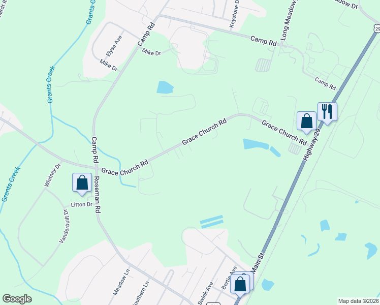 map of restaurants, bars, coffee shops, grocery stores, and more near 929 Grace Church Road in Salisbury