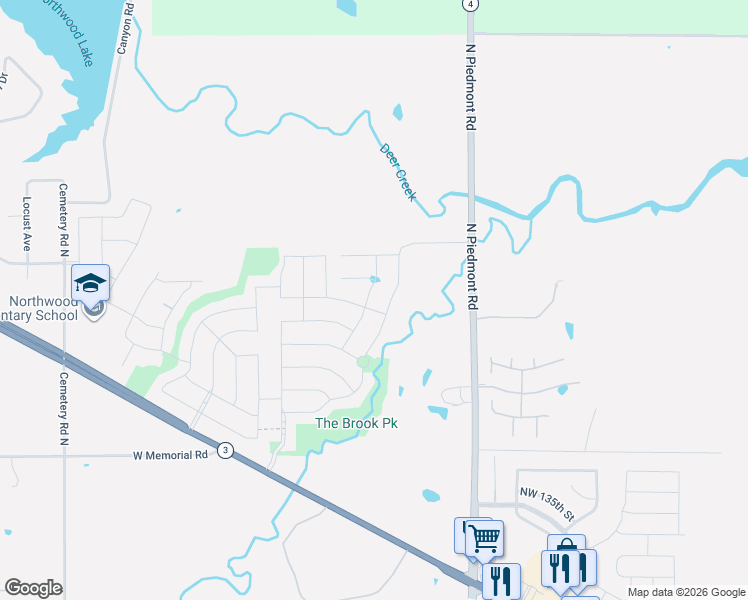 map of restaurants, bars, coffee shops, grocery stores, and more near in Oklahoma City