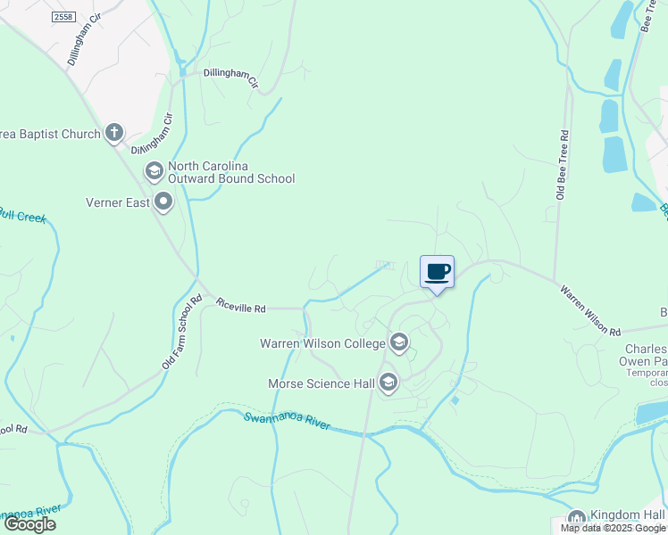 map of restaurants, bars, coffee shops, grocery stores, and more near 208 Northwest Lane Extension in Swannanoa