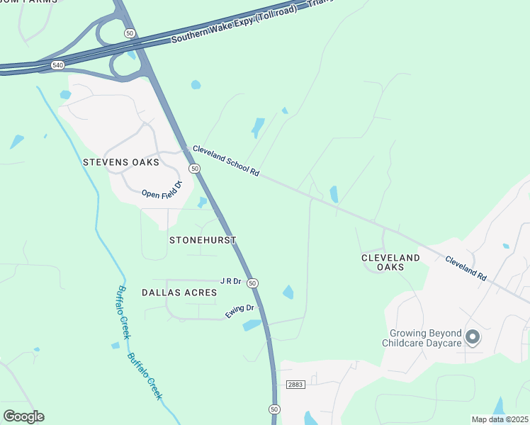 map of restaurants, bars, coffee shops, grocery stores, and more near 4317 Benson Road in Garner