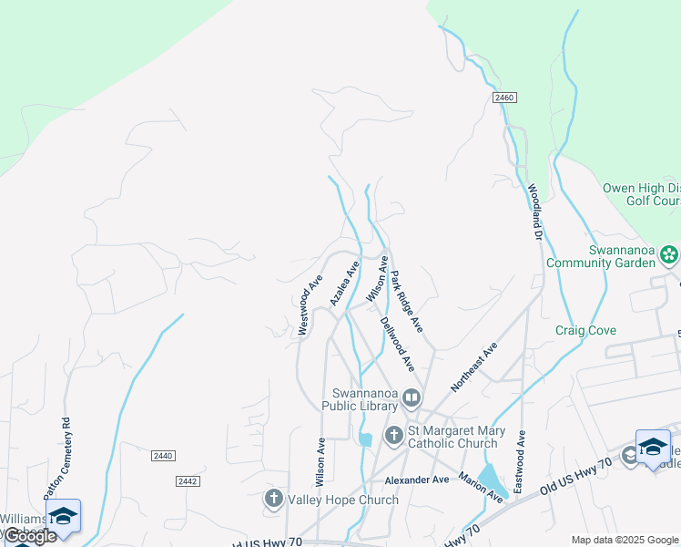 map of restaurants, bars, coffee shops, grocery stores, and more near 111 Azalea Avenue in Swannanoa