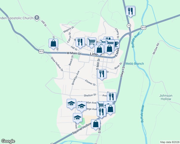 map of restaurants, bars, coffee shops, grocery stores, and more near 245 Maple Street in Linden