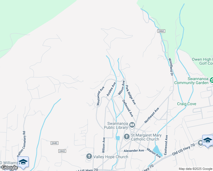 map of restaurants, bars, coffee shops, grocery stores, and more near 225 Westwood Avenue in Swannanoa