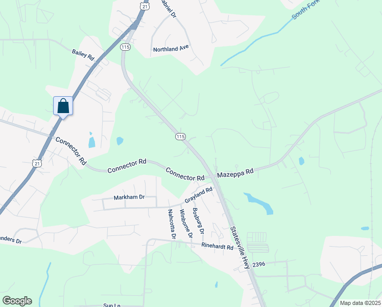 map of restaurants, bars, coffee shops, grocery stores, and more near 2174 Statesville Highway in Mooresville