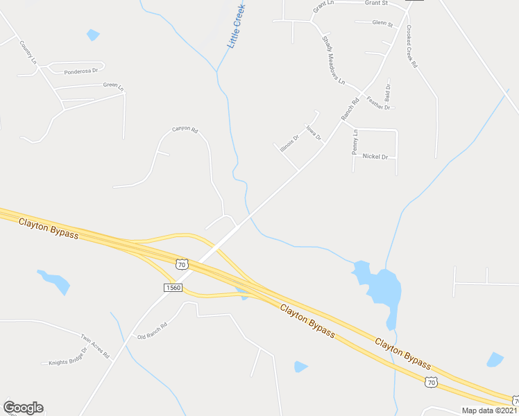 map of restaurants, bars, coffee shops, grocery stores, and more near 947 Ranch Road in Clayton