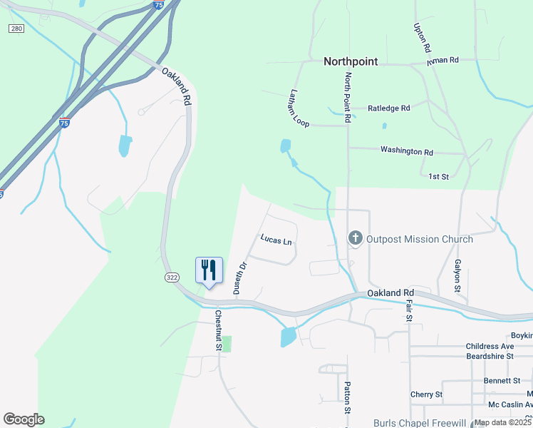 map of restaurants, bars, coffee shops, grocery stores, and more near 103 Lucas Lane in Sweetwater