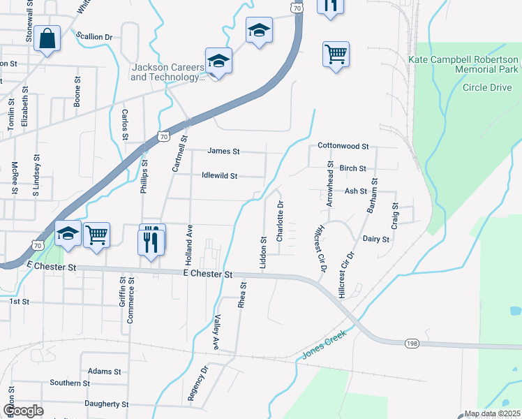 map of restaurants, bars, coffee shops, grocery stores, and more near 95 Liddon Street in Jackson