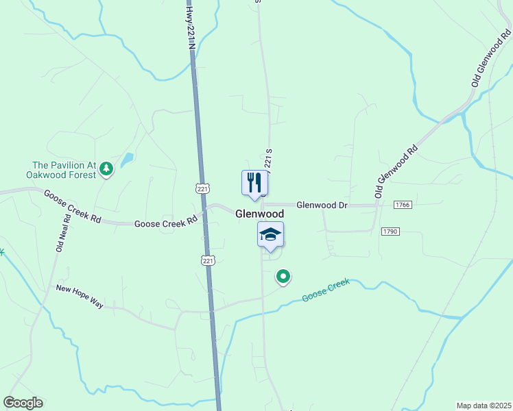 map of restaurants, bars, coffee shops, grocery stores, and more near 1530 Old Highway 221 South in Marion