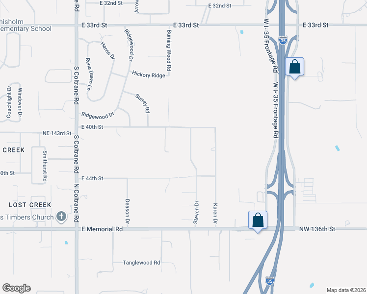 map of restaurants, bars, coffee shops, grocery stores, and more near 4201 Steven Drive in Edmond